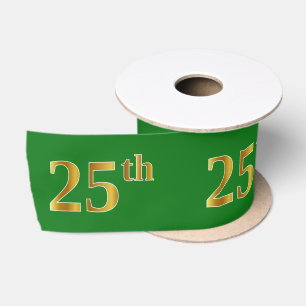 Ruban En Satin Faux/Imitation Gold "25th" Numéro d'événement (Ver