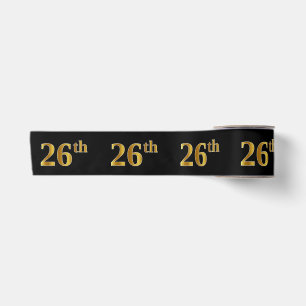 Ruban En Satin Faux/Imitation Gold "26th" Numéro d'événement (Noi
