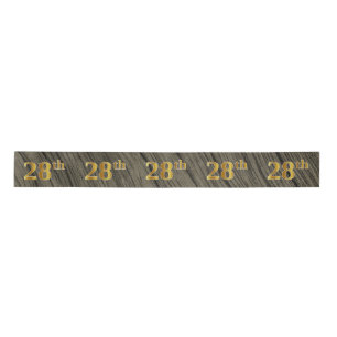 Ruban En Satin Faux/Imitation Gold "28th" Numéro d'événement (Rus