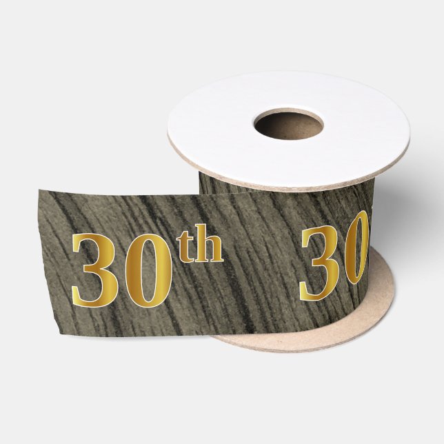Ruban En Satin Faux/Imitation Gold "30th" Numéro d'événement (Rus (Bobine)