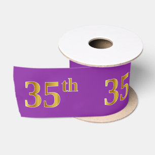 Ruban En Satin Faux/Imitation Gold "35th" Numéro d'événement (vio