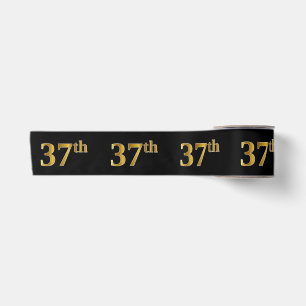 Ruban En Satin Faux/Imitation Gold "37th" Numéro d'événement (Noi
