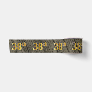 Ruban En Satin Faux/Imitation Gold "38th" Numéro d'événement (Rus