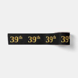 Ruban En Satin Faux/Imitation Gold "39th" Numéro d'événement (Noi