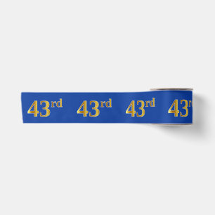 Ruban En Satin Faux/Imitation Gold "43e" Numéro d'événement (bleu