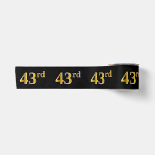 Ruban En Satin Faux/Imitation Gold "43e" Numéro d'événement (Noir