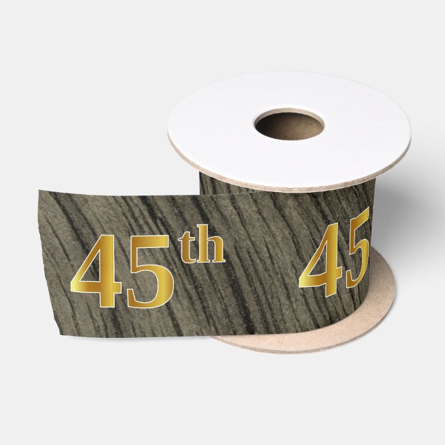 Ruban En Satin Faux/Imitation Gold "45th" Numéro d'événement (Rus (Bobine)