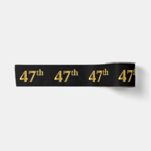 Ruban En Satin Faux/Imitation Gold "47th" Numéro d'événement (Noi