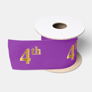 Ruban En Satin Faux/Imitation Gold "4th" Numéro d'événement (v