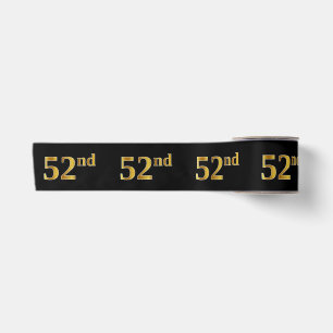 Ruban En Satin Faux/Imitation Gold "52nd" Numéro d'événement (Noi