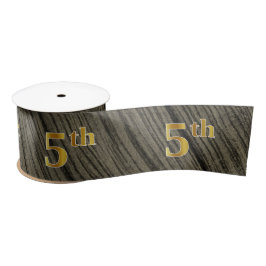 Ruban En Satin Faux/Imitation Gold "5th" Numéro d'événement (Rust