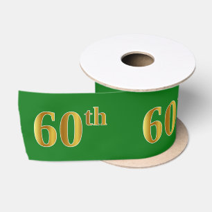 Ruban En Satin Faux/Imitation Gold "60th" Numéro d'événement (Ver