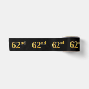 Ruban En Satin Faux/Imitation Gold "62nd" Numéro d'événement (Noi