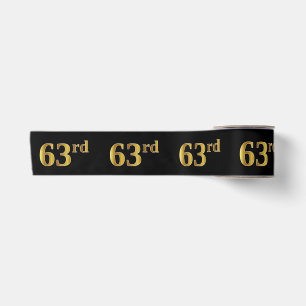 Ruban En Satin Faux/Imitation Gold "63e" Numéro d'événement (Noir