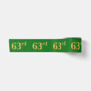 Ruban En Satin Faux/Imitation Gold "63e" Numéro d'événement (Vert