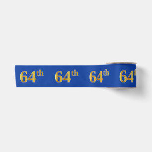 Ruban En Satin Faux/Imitation Gold "64th" Numéro d'événement (ble