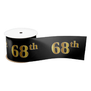 Ruban En Satin Faux/Imitation Gold "68th" Numéro d'événement (Noi