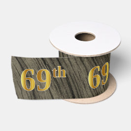Ruban En Satin Faux/Imitation Gold "69th" Numéro d'événement (Rus