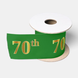 Ruban En Satin Faux/Imitation Gold "70th" Numéro d'événement (Ver