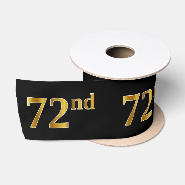Ruban En Satin Faux/Imitation Gold "72nd" Numéro d'événement (Noi (Bobine)