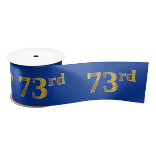 Ruban En Satin Faux/Imitation Gold "73e" Numéro d'événement (bleu
