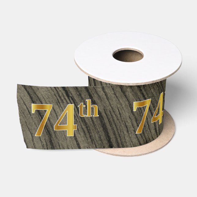 Ruban En Satin Faux/Imitation Gold "74th" Numéro d'événement (Rus (Bobine)