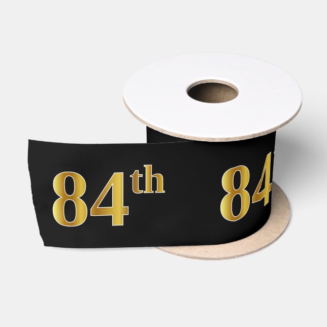 Ruban En Satin Faux/Imitation Gold "84th" Numéro d'événement (Noi (Bobine)