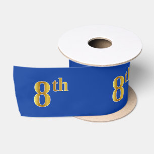 Ruban En Satin Faux/Imitation Gold "8th" Numéro d'événement (bleu