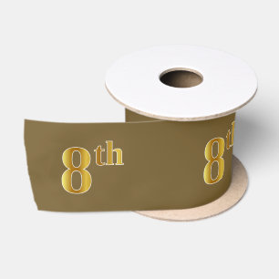 Ruban En Satin Faux/Imitation Gold "8th" Numéro d'événement (Brow