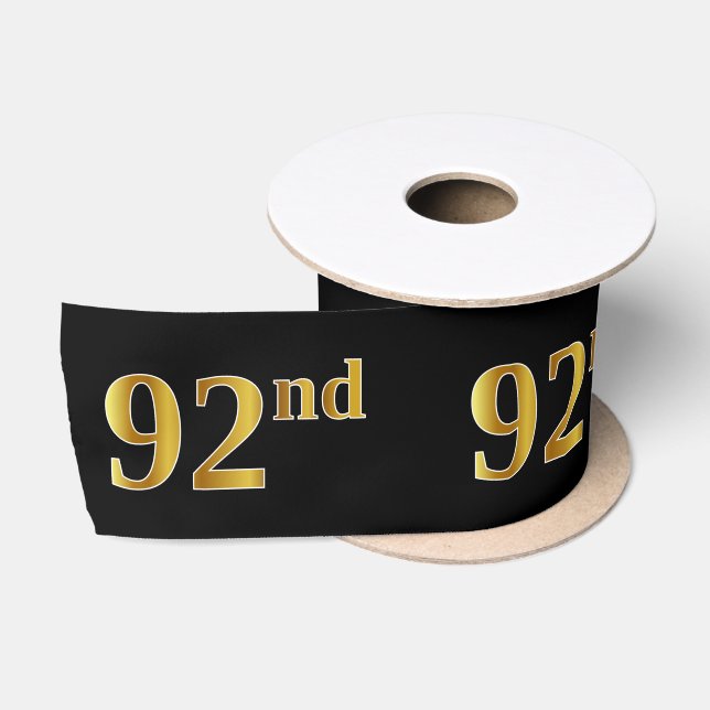 Ruban En Satin Faux/Imitation Gold "92nd" Numéro d'événement (Noi (Bobine)