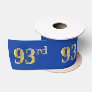 Ruban En Satin Faux/Imitation Gold "93e" Numéro d'événement (bleu