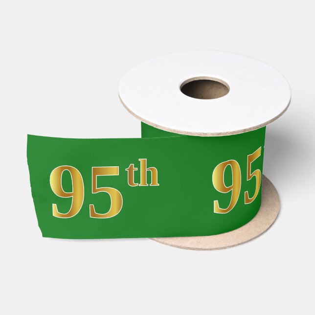 Ruban En Satin Faux/Imitation Gold "95th" Numéro d'événement (Ver (Bobine)