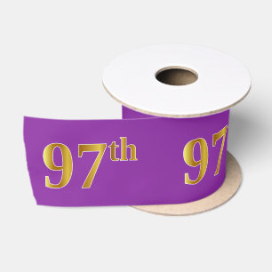 Ruban En Satin Faux/Imitation Gold "97th" Numéro d'événement (vio