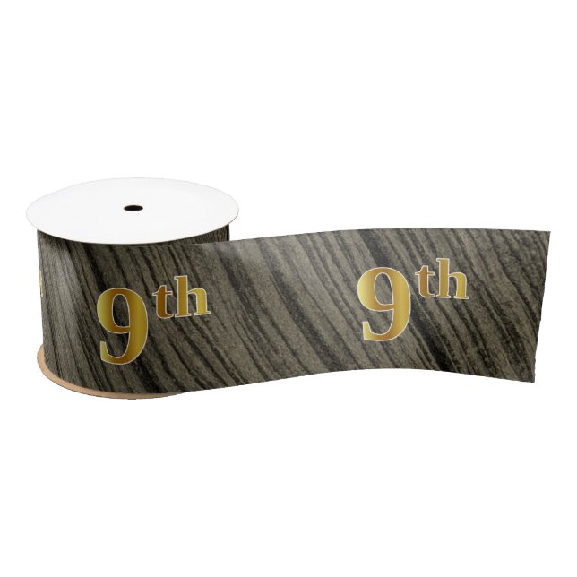 Ruban En Satin Faux/Imitation Gold "9th" Numéro d'événement (Rust (Bobine)