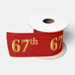 Ruban En Satin Faux/Imitation Gold Look "67th" Numéro d'événement