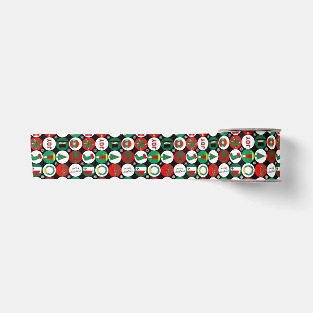 Ruban En Satin Favoris Motif - Joyeux Noël (Devant)