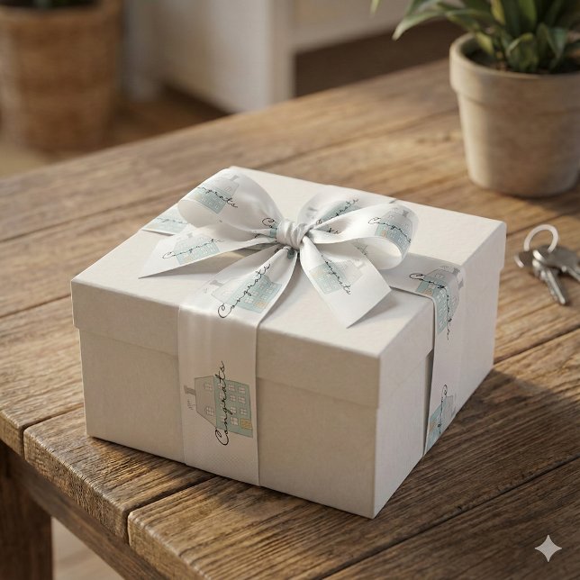 Ruban En Satin Félicitations Pour Votre Nouveau Ruban Home (Celebrate a new home owner with this thoughtful, "Congrats" ribbon! )