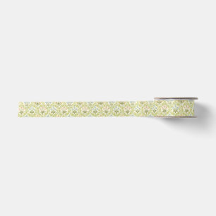 Ruban En Satin Femme féminine à motif floral vert