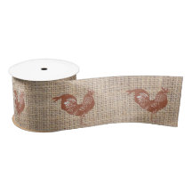Ferme Rustique Burlap Motif de poulet