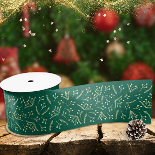 Ruban En Satin Festif moderne vert grand Noël