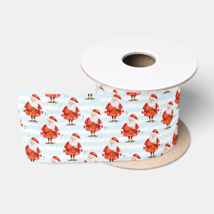 Ruban En Satin Festive Cute Santa Claus