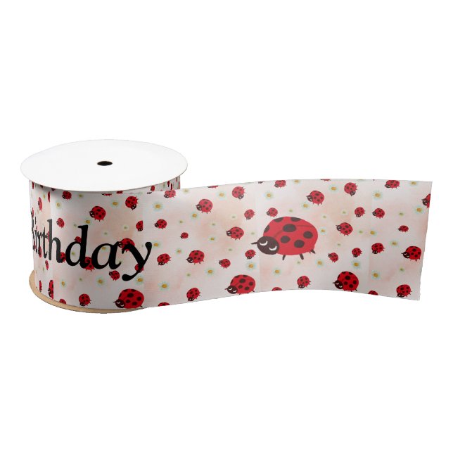 Ruban En Satin fête coccinelle (Bobine)