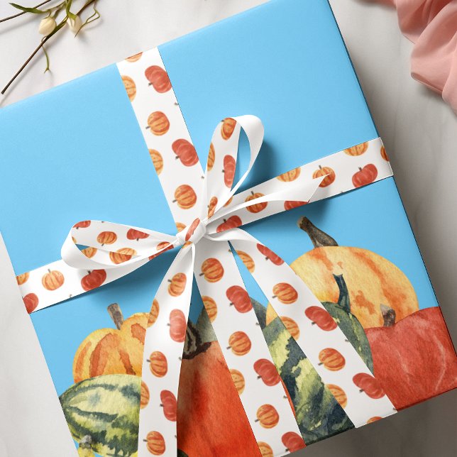 Ruban En Satin Fête d'automne Fête d'automne Citrouille orange (Créateur téléchargé)