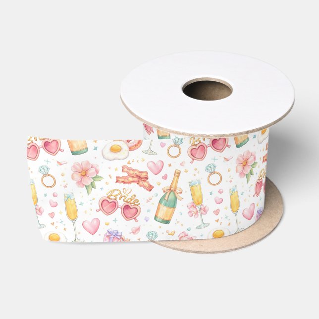 Ruban En Satin Fête de Bachelorette – Conception de fête à l'aqua (Bobine)