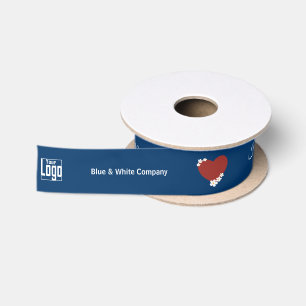 Ruban En Satin Fête des Mères Promotionnelle Cœurs Rouges Bleus