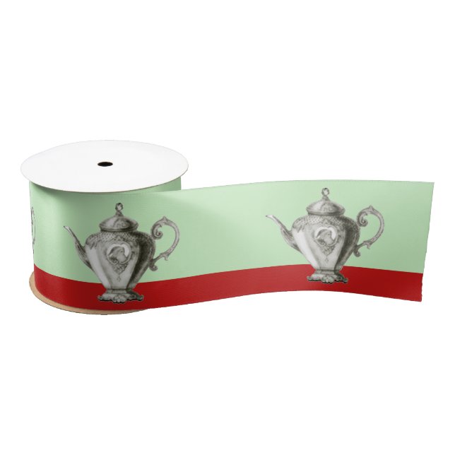 Ruban En Satin Fête du thé de Noël (Bobine)