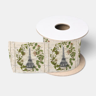 Ruban En Satin Feuille botanique moderne Paris Tour Eiffel
