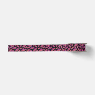 Ruban En Satin Feuilles automnales d'automne violet et noir