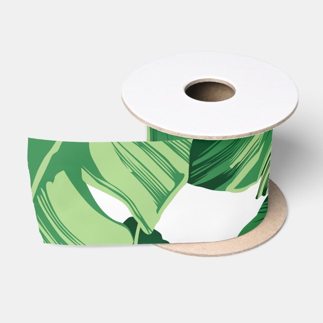 Ruban En Satin Feuilles de bananes (Bobine)