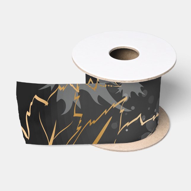 Ruban En Satin Feuilles d'or 5 (Bobine)